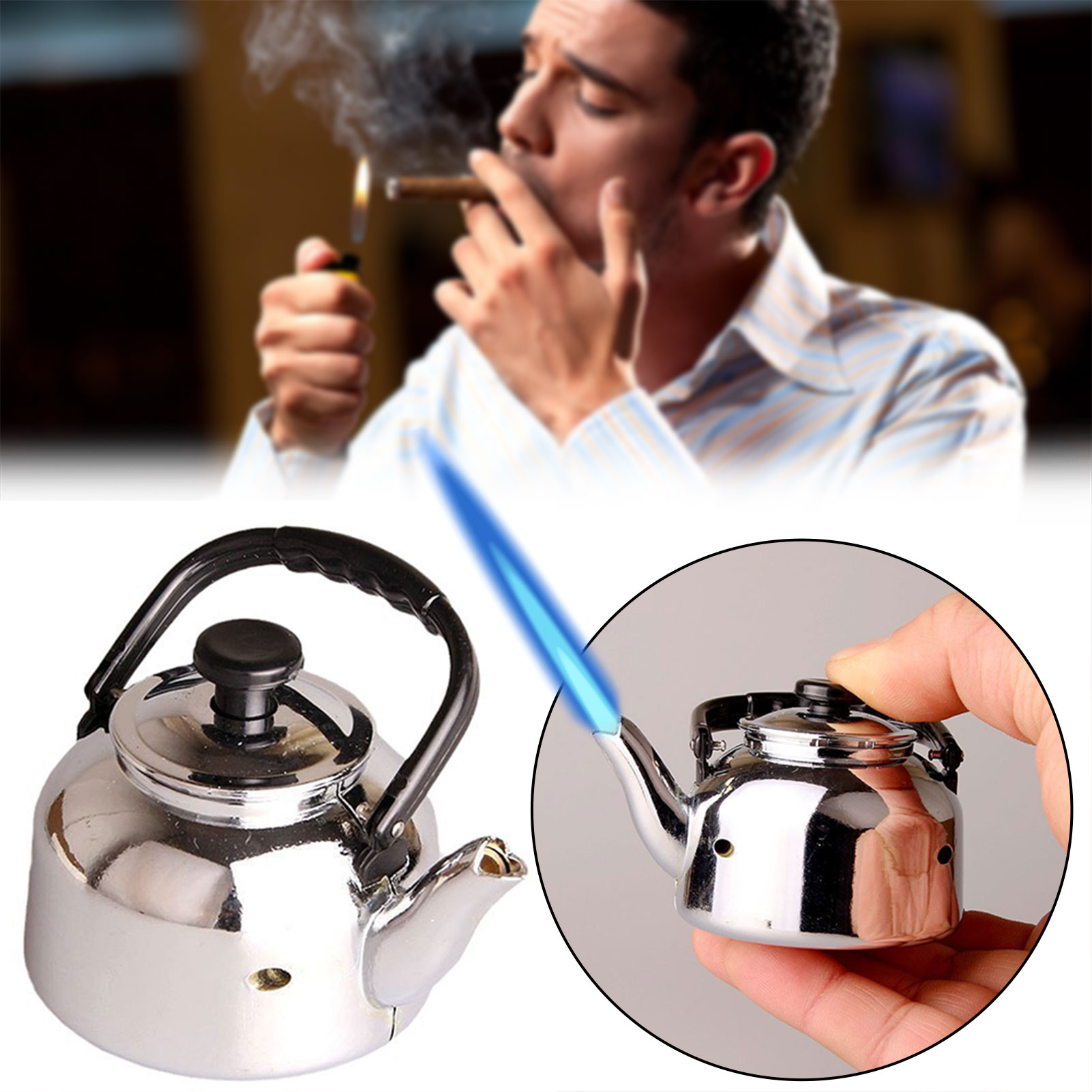 Men Accessories Unique - Cool Tea Kettle Lighter Funny Windproof