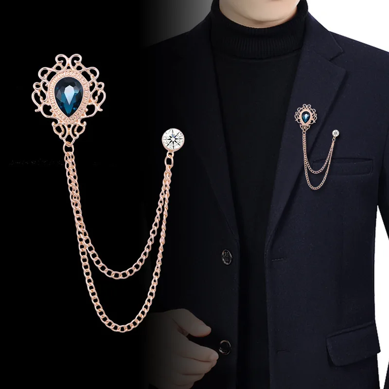Men Accessories Fashion - New Vintage Tassel Chain Rhinestone Crystal
