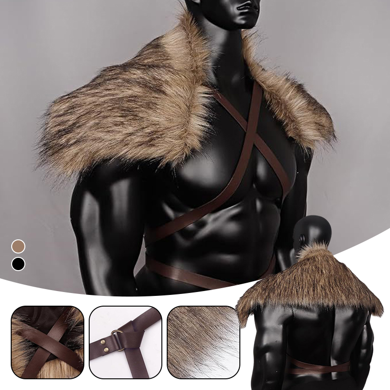 Man Medieval Faux Fur Cape Sho - огляд і ціна Men'S Viking Accessories