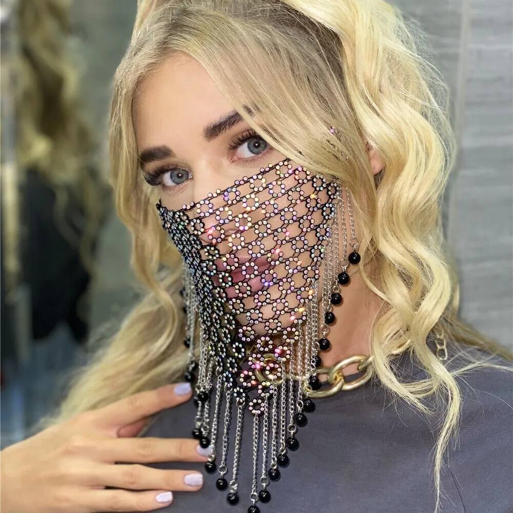 Women New Tassel Veil Masks He - огляд і ціна Men'S Accessories Chain