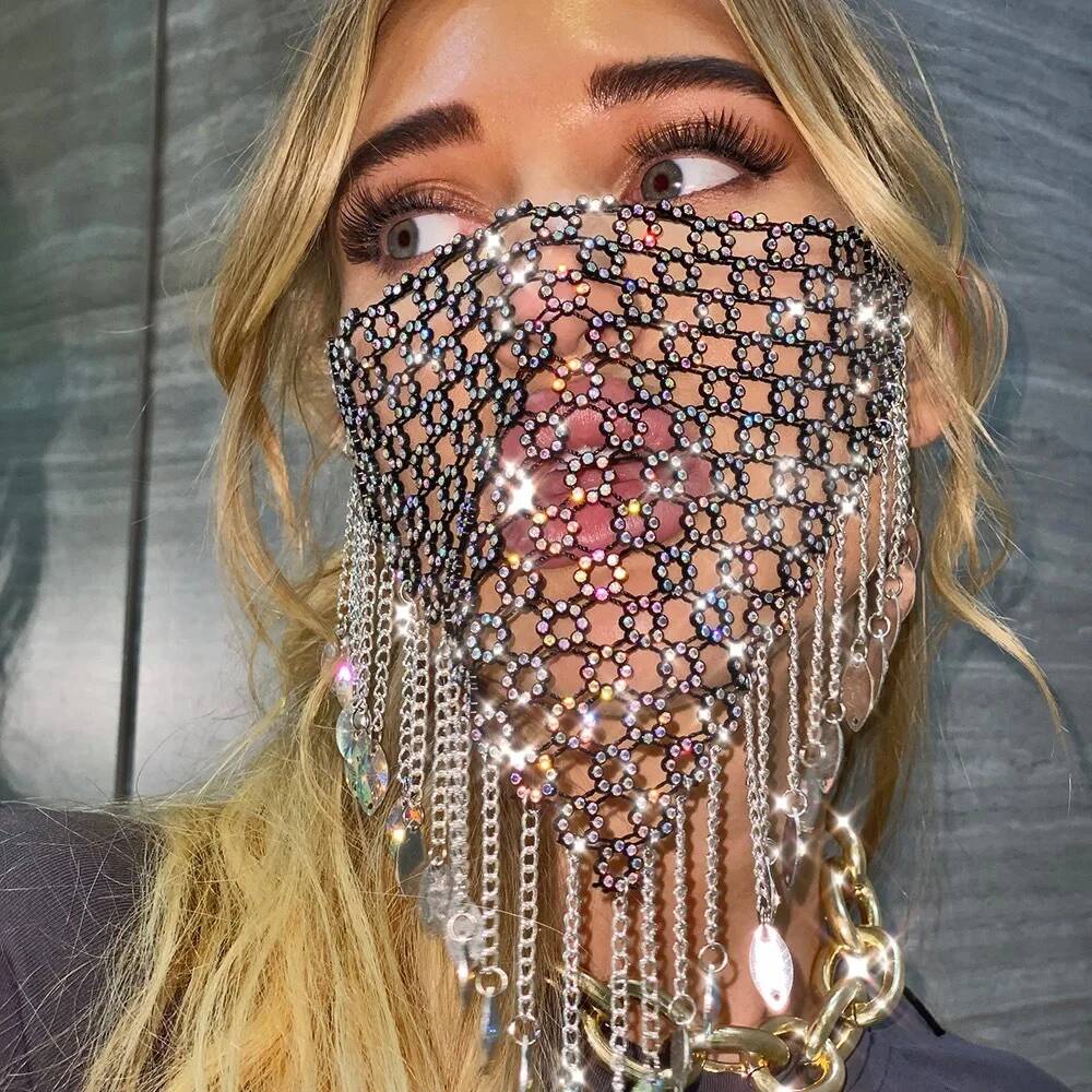 Women New Tassel Veil Masks He - огляд і ціна Men'S Accessories Chain
